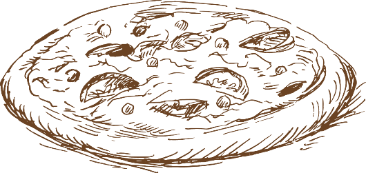 Gezeichnete Pizza